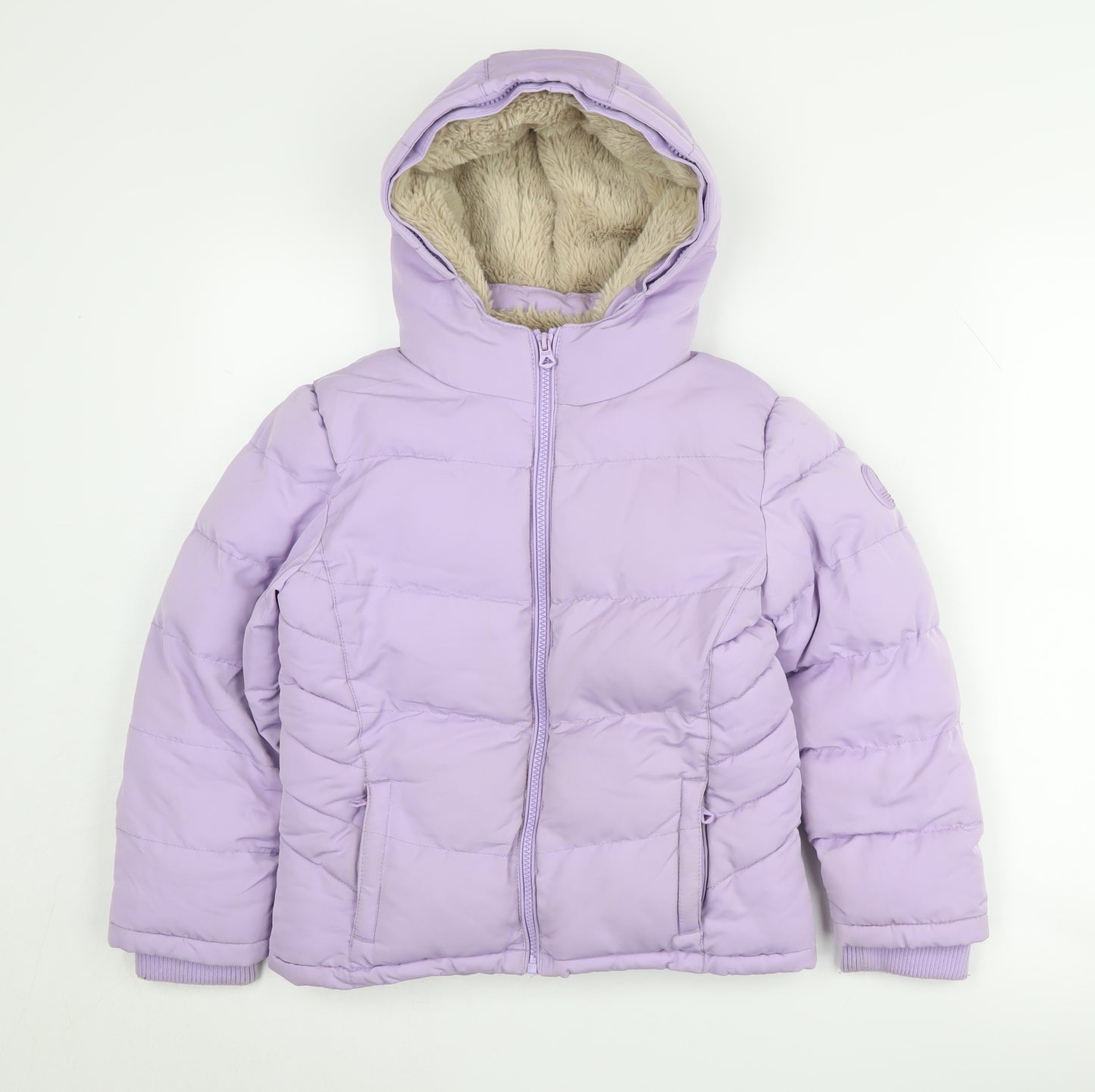 SoulCal & Co Girls Purple Puffer Jacket 7-8 Years Hooded