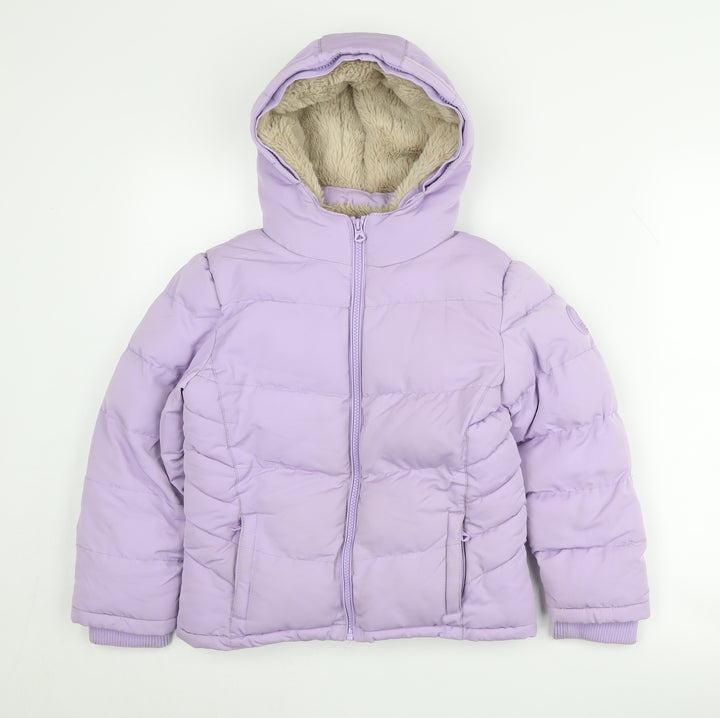 SoulCal & Co Girls Purple Puffer Jacket 7-8 Years Hooded