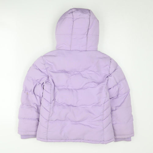 SoulCal & Co Girls Purple Puffer Jacket 7-8 Years Hooded