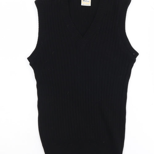 Wolsey Women's Black Acrylic Sleeveless V-Neck Vest