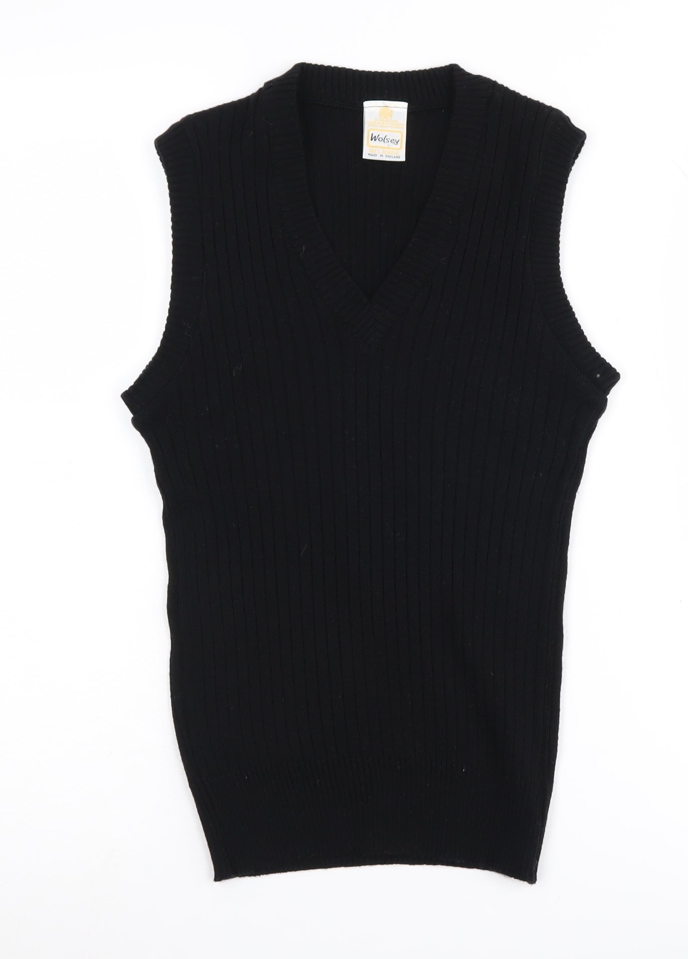 Wolsey Women's Black Acrylic Sleeveless V-Neck Vest