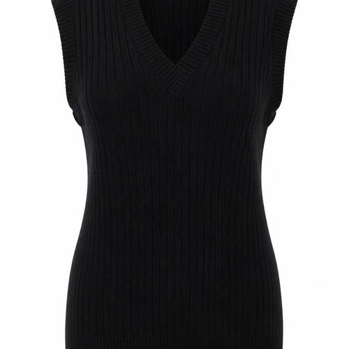 Wolsey Women's Black Acrylic Sleeveless V-Neck Vest