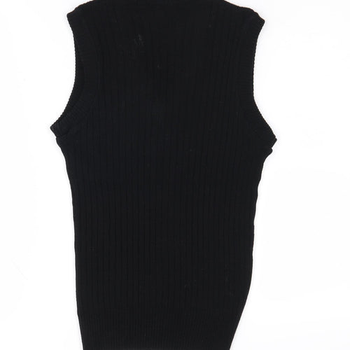 Wolsey Women's Black Acrylic Sleeveless V-Neck Vest