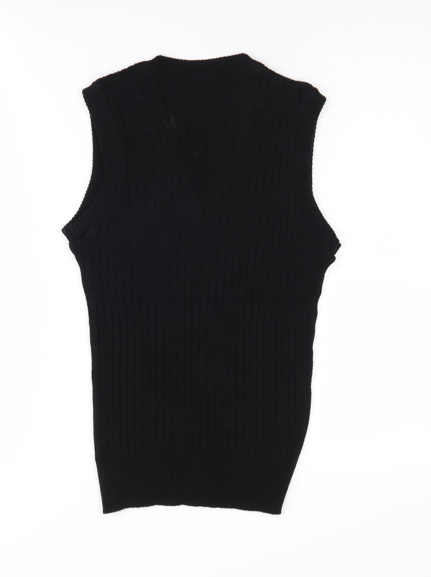 Wolsey Women's Black Acrylic Sleeveless V-Neck Vest