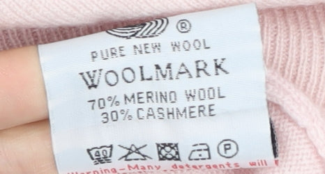 Woolovers Women's Pink Merino Wool Cashmere Jumper S