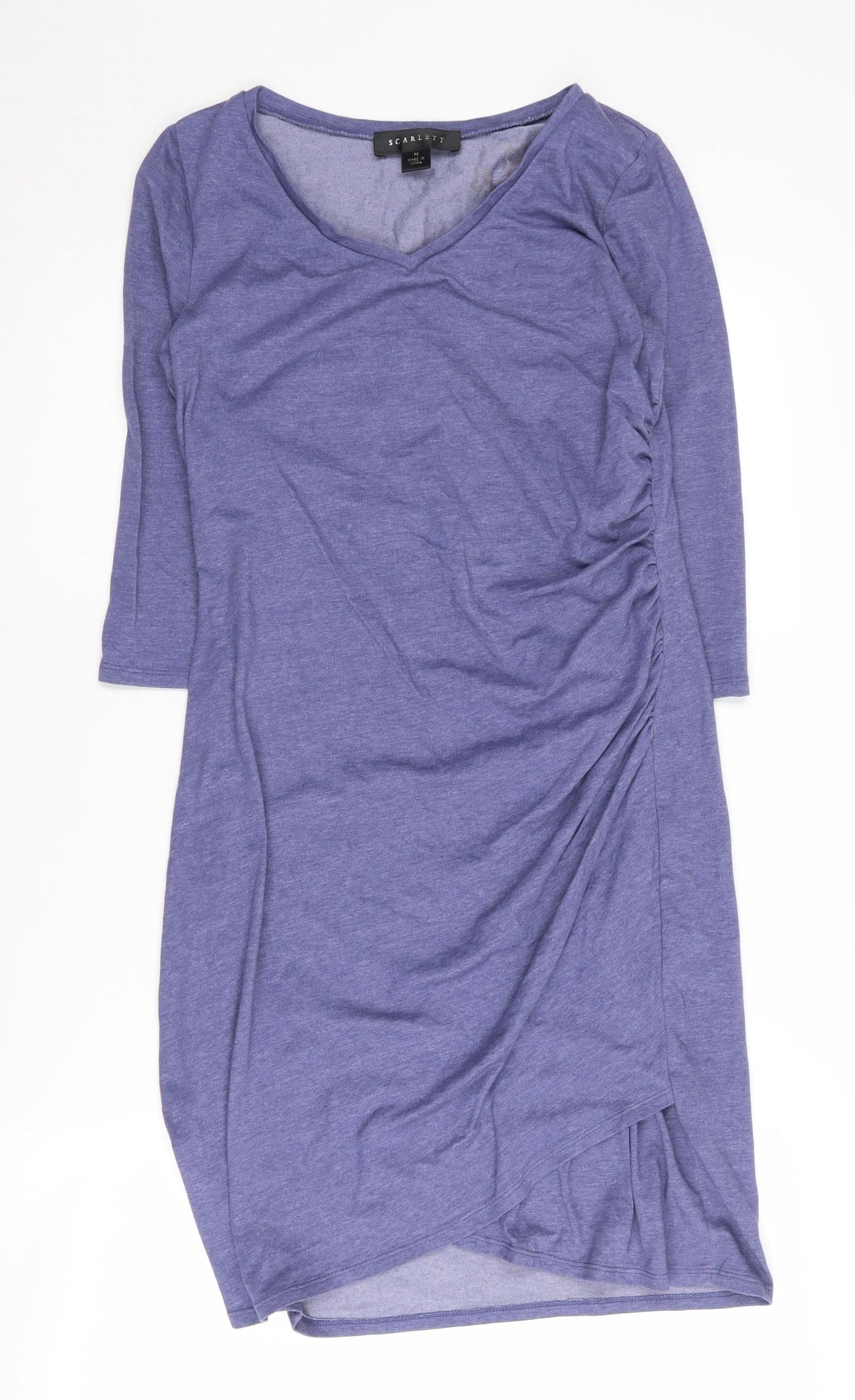 Scarlett Women's Blue Dress, M, V-Neck, 3/4 Sleeve