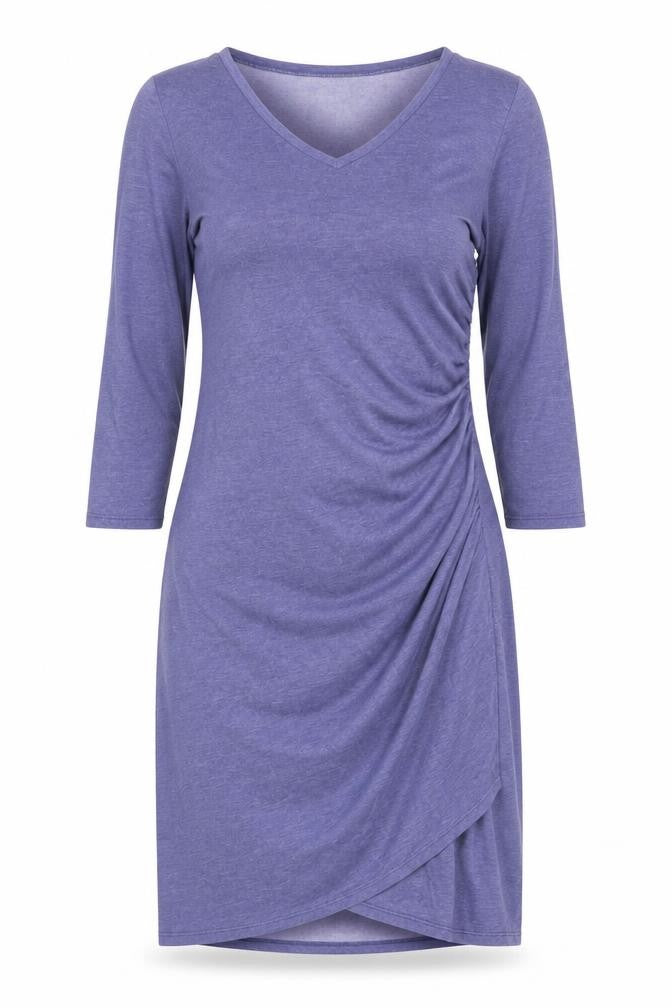 Scarlett Women's Blue Dress, M, V-Neck, 3/4 Sleeve