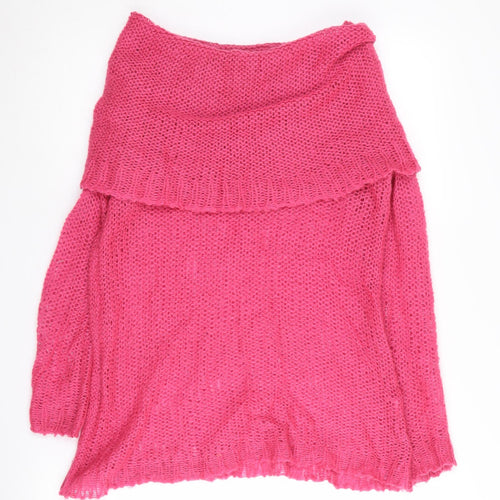 Women's Pink Open-Knit Jumper UK Size 6