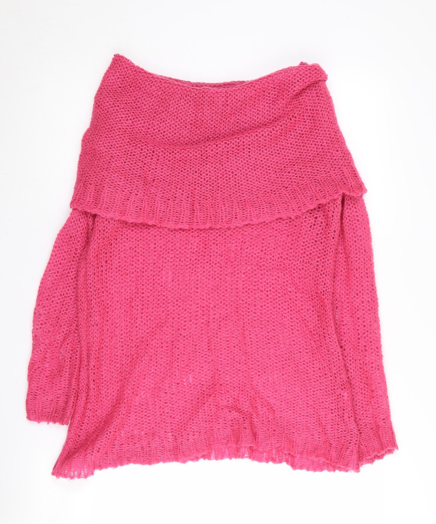 Women's Pink Open-Knit Jumper UK Size 6