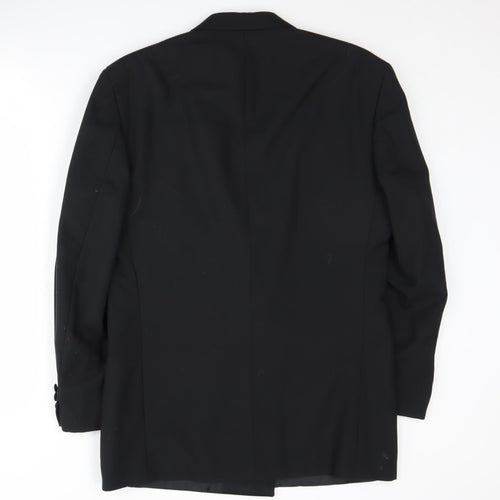 St Michael Men's Black Double-Breasted Tuxedo Blazer 40R