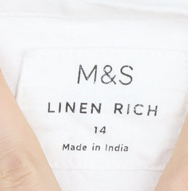 Marks and Spencer Women's White Linen Top