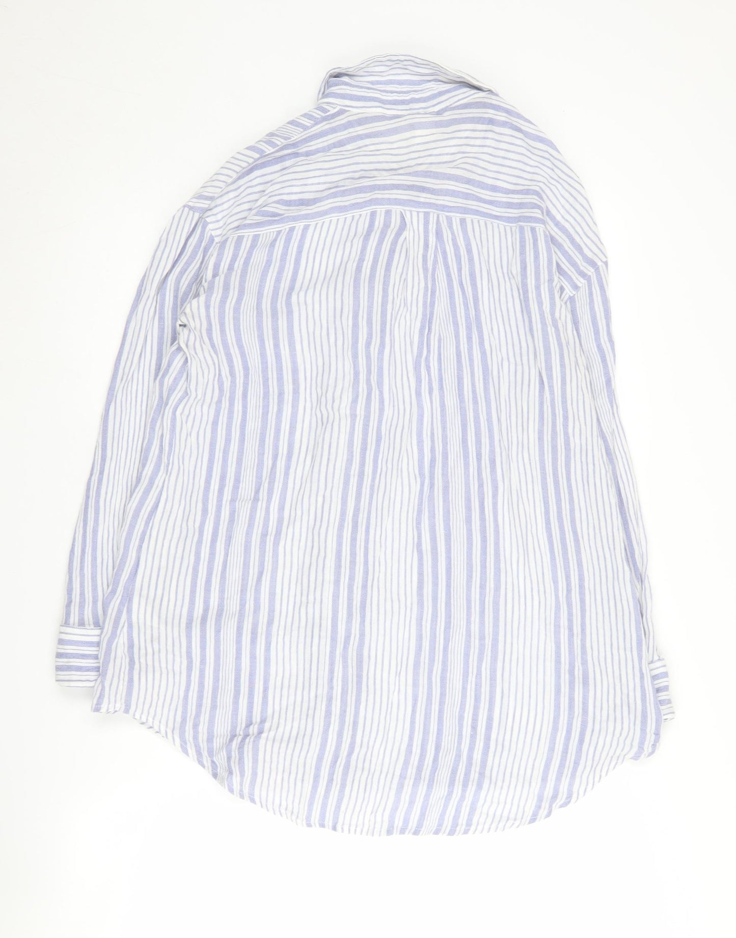 River Island Women's Blue Striped Button-Up Shirt S