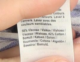 River Island Women's Blue Striped Button-Up Shirt S