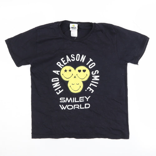 Miss E-Vie Girls Black Graphic T-Shirt 7-8 Years