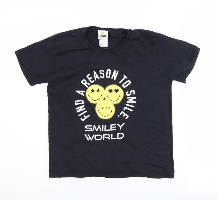 Miss E-Vie Girls Black Graphic T-Shirt 7-8 Years