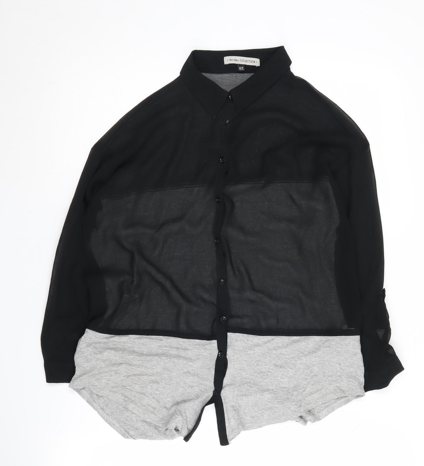 Bershka Women's Black Button-Up Medium Shirt