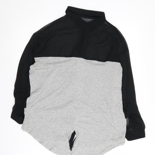 Bershka Women's Black Button-Up Medium Shirt