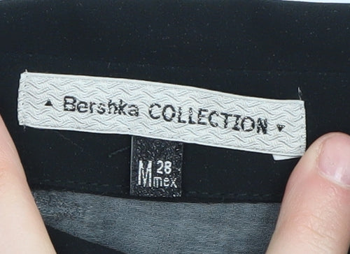 Bershka Women's Black Button-Up Medium Shirt