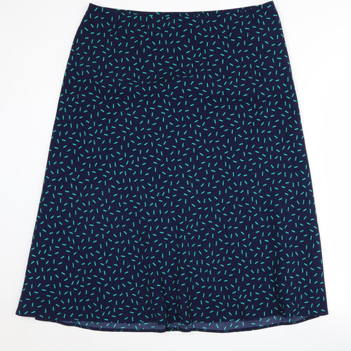 Marks and Spencer Women's Blue Geometric Skirt Size 16