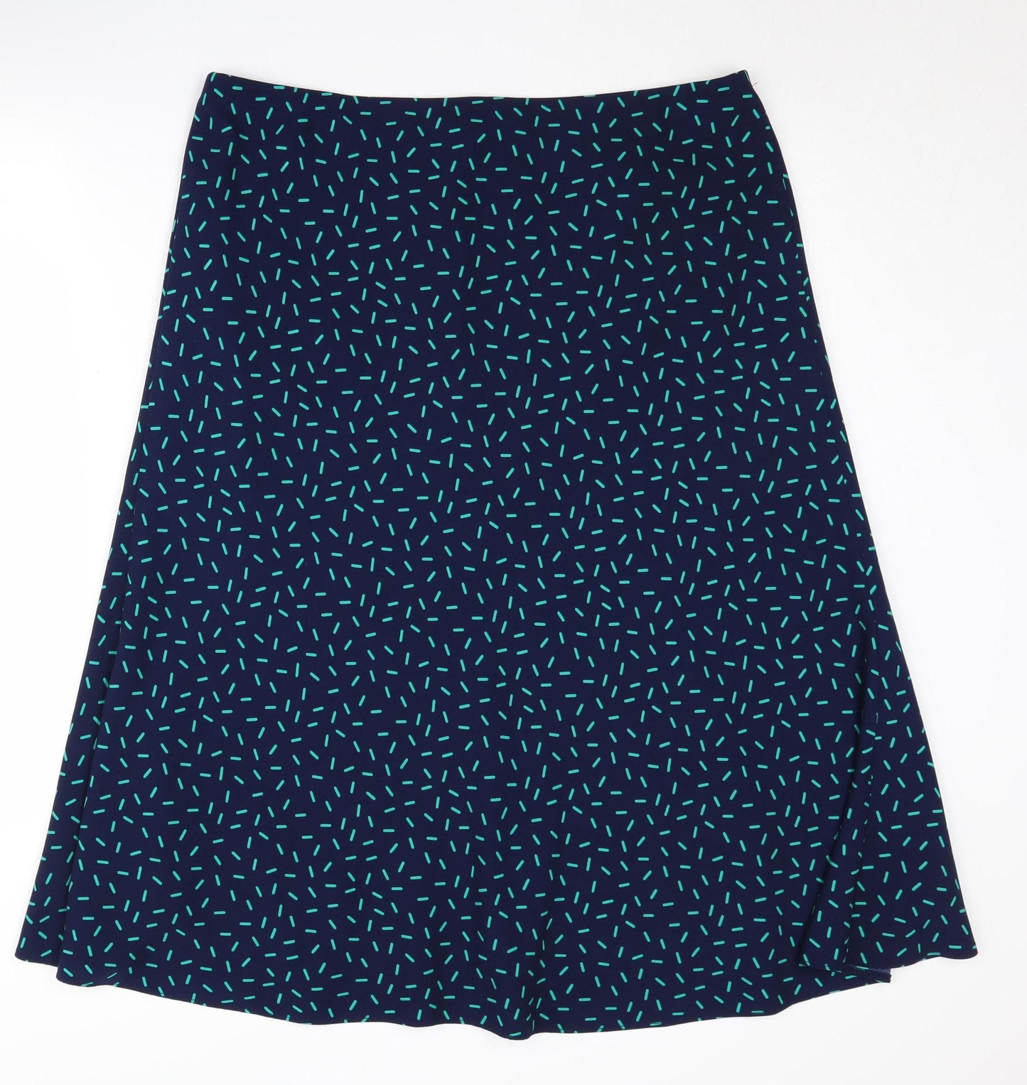 Marks and Spencer Women's Blue Geometric Skirt Size 16