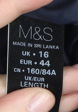 Marks and Spencer Women's Blue Geometric Skirt Size 16