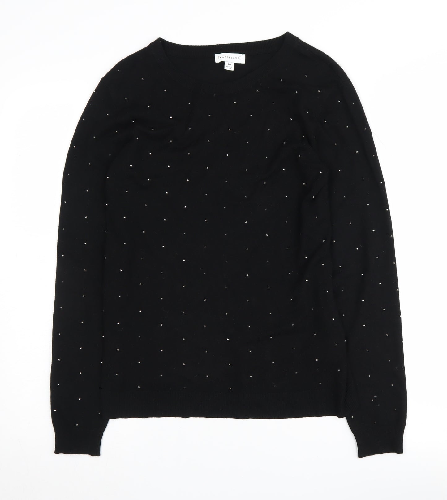 Warehouse Women's Black Pullover Jumper Size 10