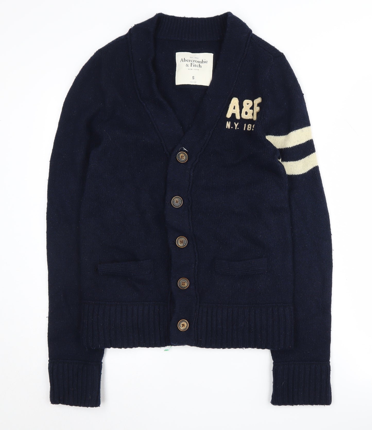 Abercrombie & Fitch Men's Blue Cardigan, Size S