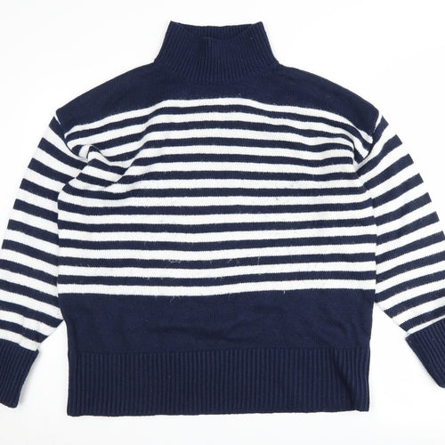 ASOS DESIGN Women's Blue Striped Pullover Jumper S