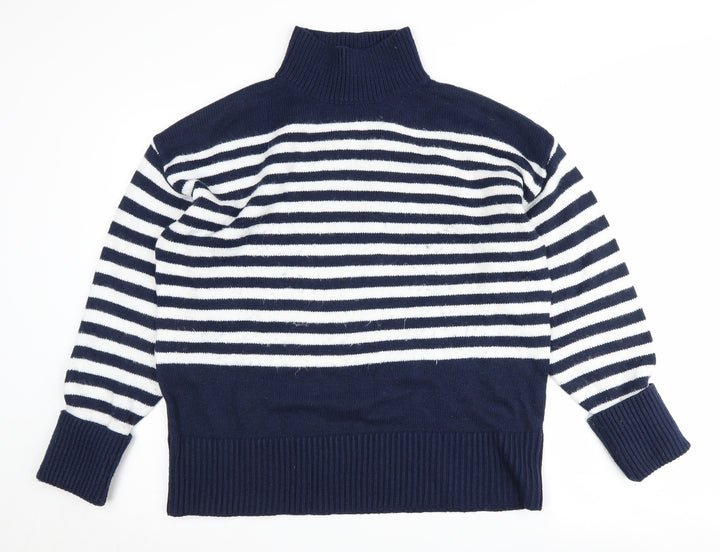 ASOS DESIGN Women's Blue Striped Pullover Jumper S
