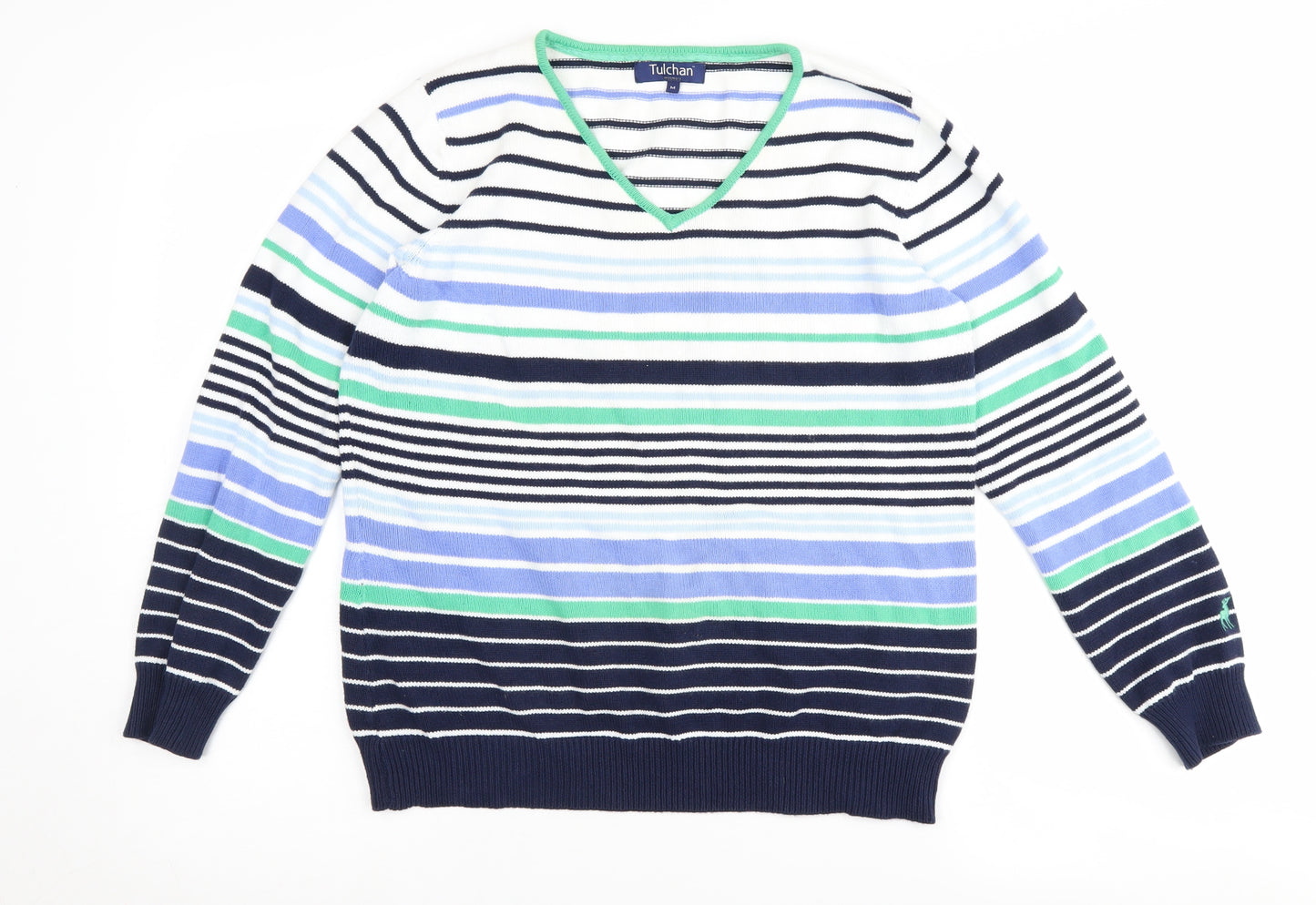 Tulchan Women's Multicoloured Striped Pullover Jumper M
