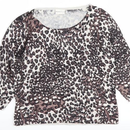 Minuet Women's Multicoloured Animal Print Pullover Jumper Size 16
