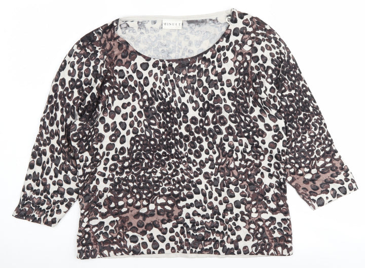 Minuet Women's Multicoloured Animal Print Pullover Jumper Size 16