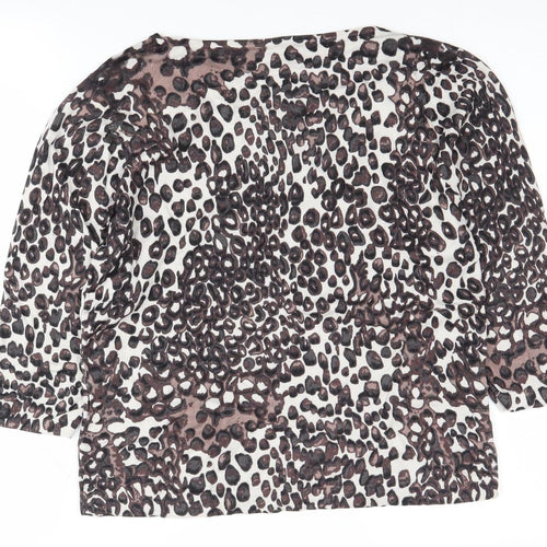 Minuet Women's Multicoloured Animal Print Pullover Jumper Size 16