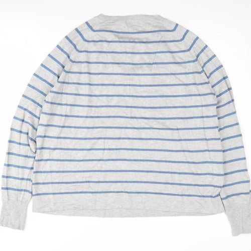 Linea Women's Grey Striped Pullover Jumper - M