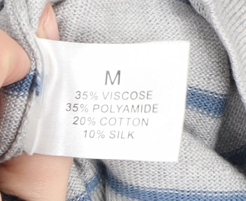 Linea Women's Grey Striped Pullover Jumper - M