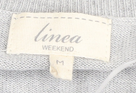 Linea Women's Grey Striped Pullover Jumper - M