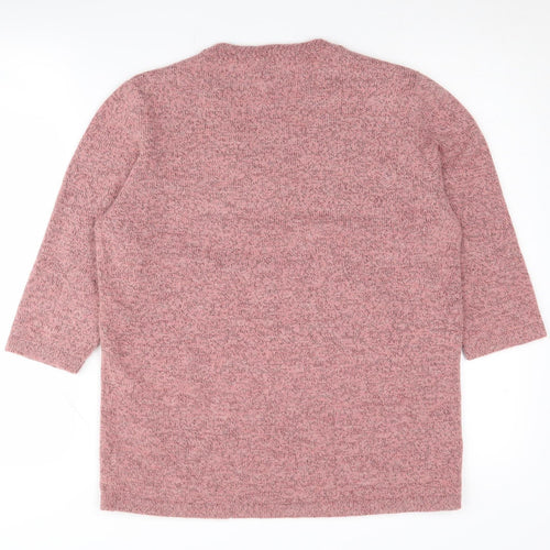 Damart Women's Pink Embroidered Pullover Jumper Size 14
