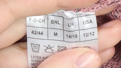 Damart Women's Pink Embroidered Pullover Jumper Size 14