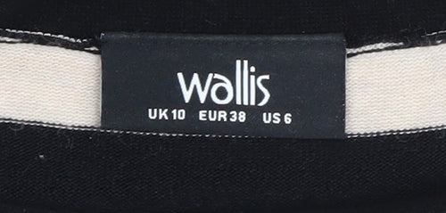 Wallis Women's Black Striped Pullover Jumper Size 10