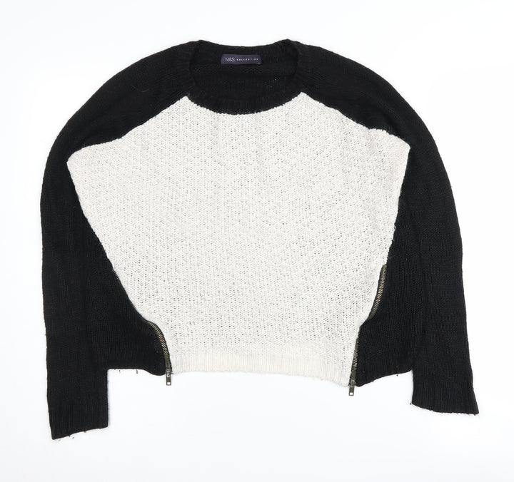 Marks and Spencer Women's Black Jumper, Size 10, Crew Neck