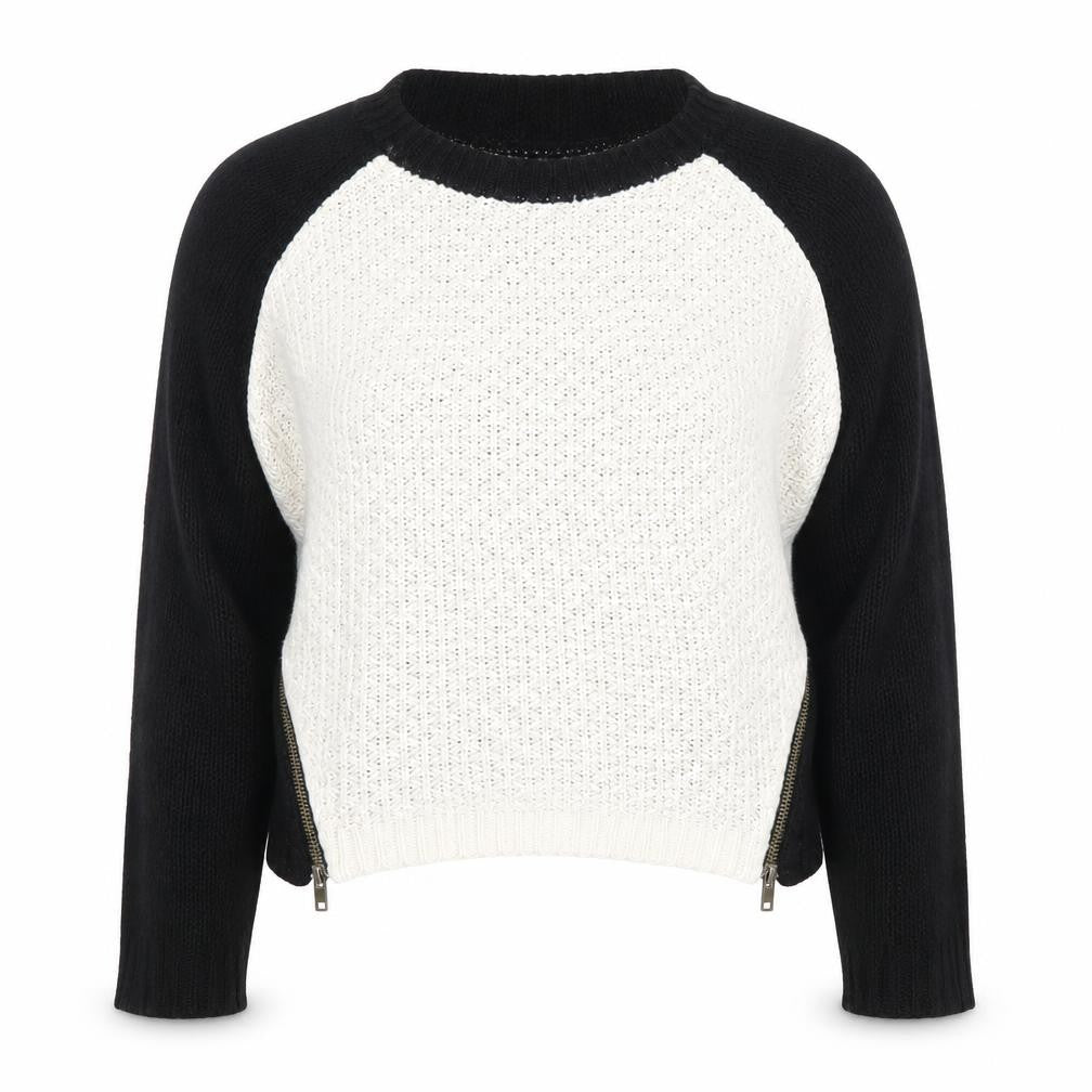 Front view of Marks & Spencer Women's Black Jumper, size 10, Crew Neck
