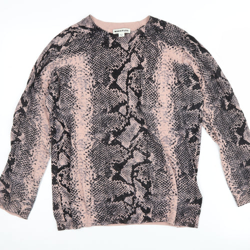 Whistles Women's Pink Animal Print Pullover Jumper Size 10