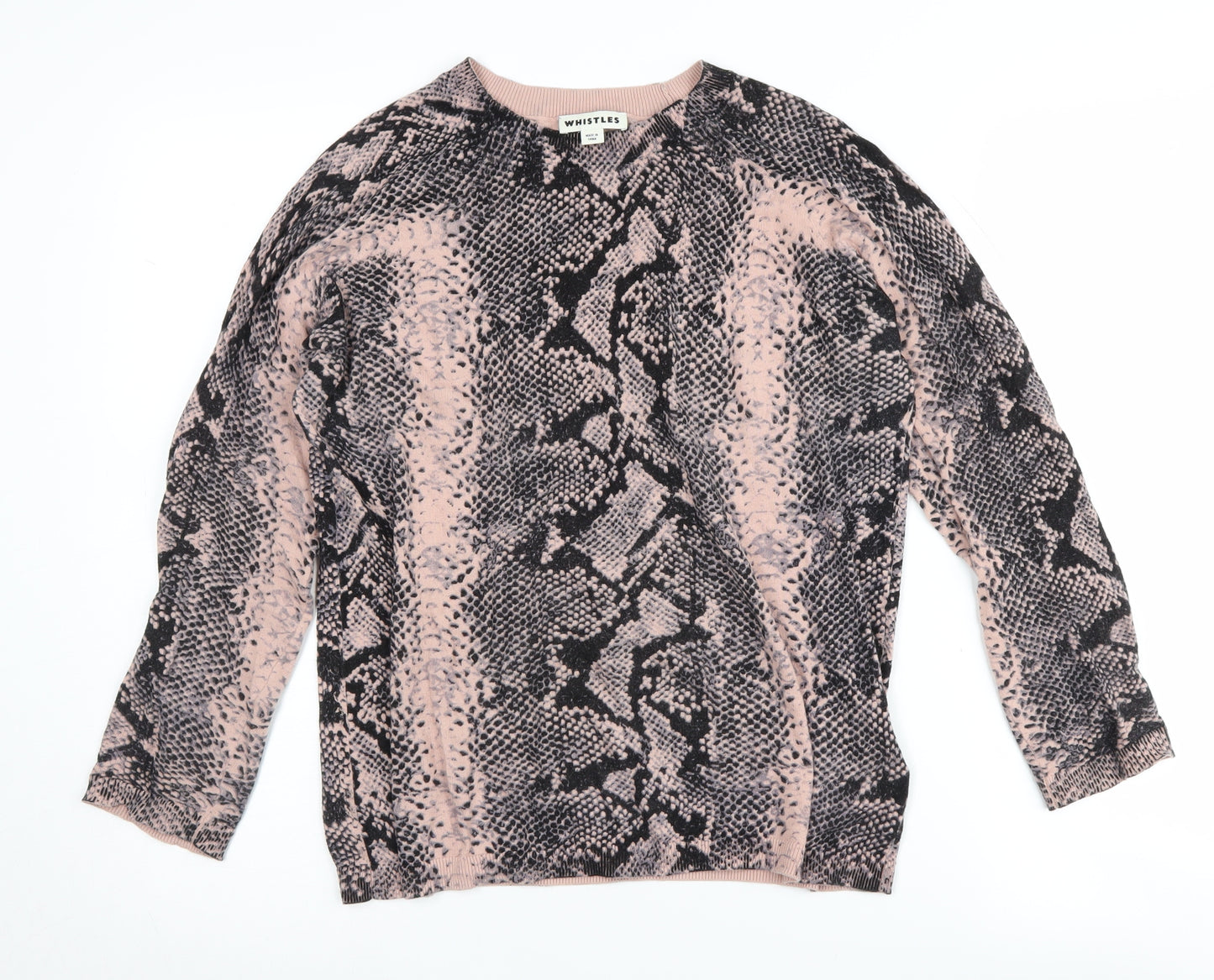 Whistles Women's Pink Animal Print Pullover Jumper Size 10