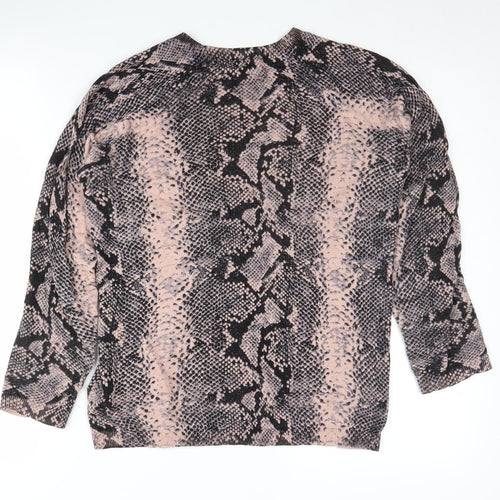 Whistles Women's Pink Animal Print Pullover Jumper Size 10