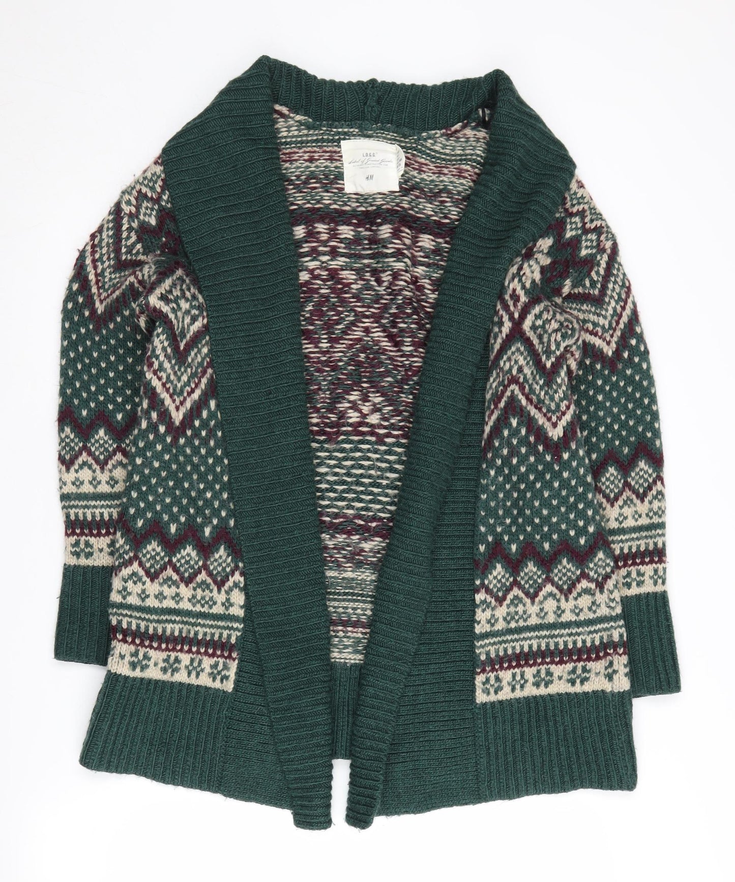 H&M Women's Multicoloured Fair Isle Cardigan, Size 10