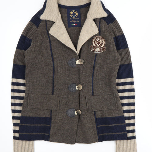 Lisa Campione Women's Brown Striped Jumper, Size 10