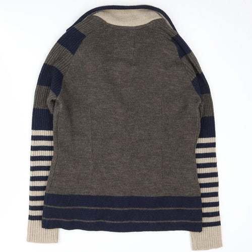 Lisa Campione Women's Brown Striped Jumper, Size 10