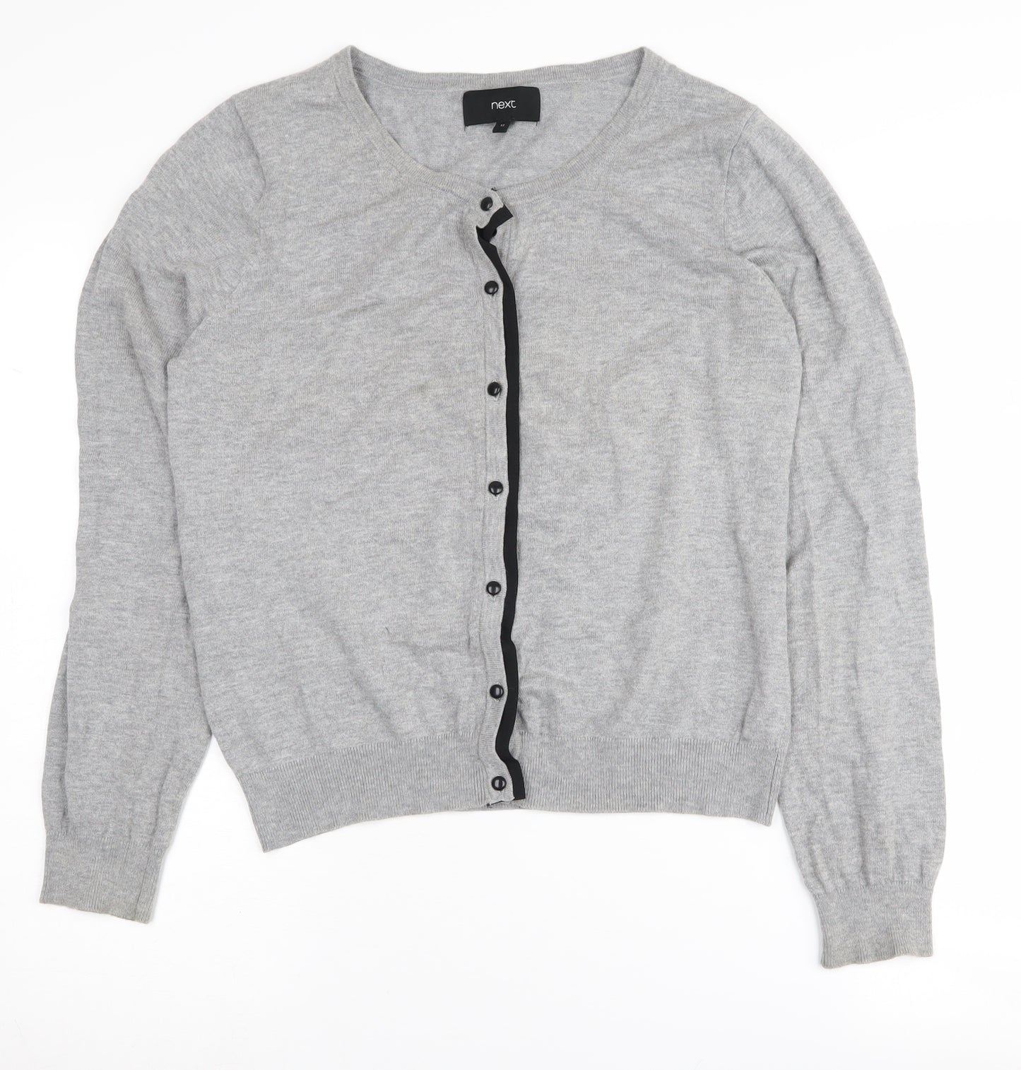 Next Women’s Grey Cardigan, Size 12, Round Neck, Buttoned