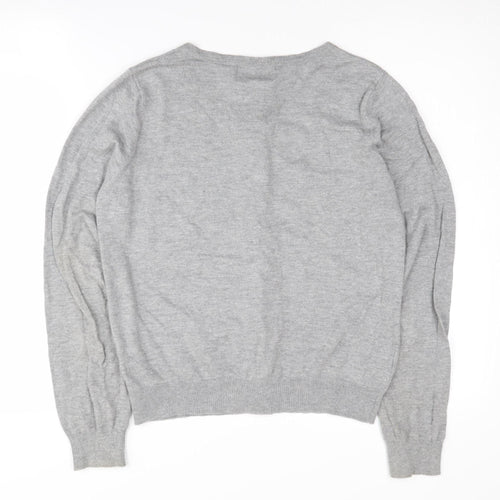 Next Women’s Grey Cardigan, Size 12, Round Neck, Buttoned