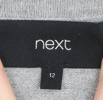 Next Women’s Grey Cardigan, Size 12, Round Neck, Buttoned